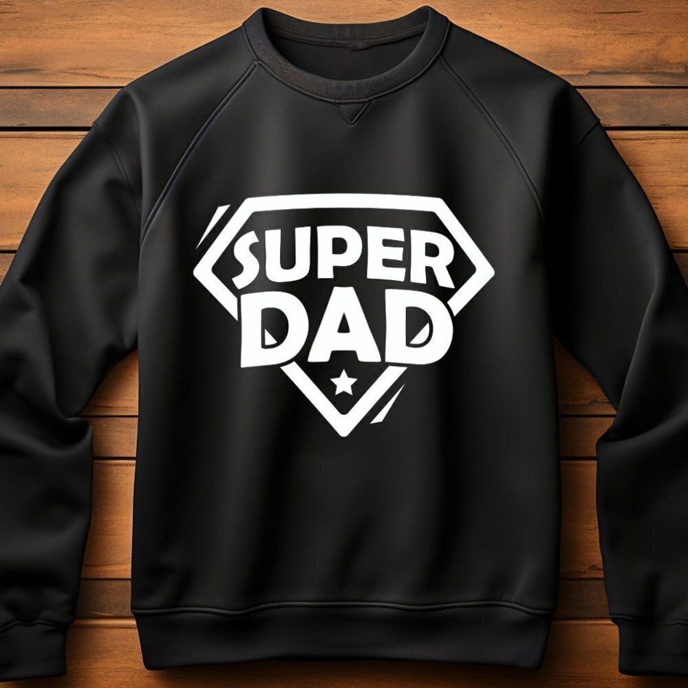 Super Dad Custom Sweatshirt Sweater Handcrafted